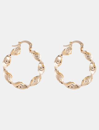 ARETES ARRACADA EN CHAPA DE ORO COLOR DORADO ENCORCHADOS LISOS 30 MM DE CIRCUNFERENCIA - MICHELLE ACCESORIOS