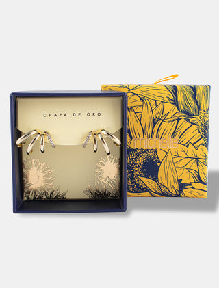 ARETES CHAPA DE ORO TIPO BROQUEL DE LA COLECCIÓN EL ARTE DE SER MAMÁ EN COLOR DORADO CON DISEÑO DE CUATRO AROS DE DIFERENTE TAMAÑO - MICHELLE ACCESORIOS