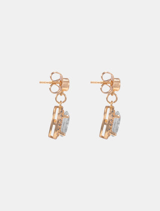 ARETES CHAPA DE ORO TIPO BROQUEL EN FORMA DE GOTA COLGANTE - MICHELLE ACCESORIOS