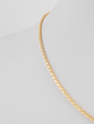 COLLAR CHAPA DE ORO DE CADENA CUADRADA EN COLOR DORADO - MICHELLE ACCESORIOS