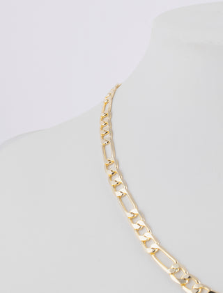 COLLAR CHAPA DE ORO DE ESLABONES MEDIANOS EN COLOR DORADO - MICHELLE ACCESORIOS