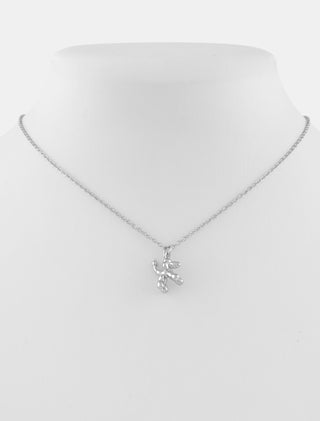 COLLAR EN CHAPA DE ORO COLOR PLATA CON DIJE DE PERRITO ESTILO GLOBO - MICHELLE ACCESORIOS