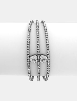 PULSERA BRAZALETE CON ZIRCONIA EN COLOR GRIS HUMO PERFECTO PARA COMBINAR CON TU LOOK - MICHELLE ACCESORIOS