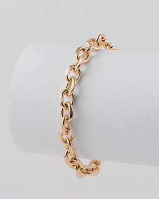 PULSERA EN CHAPA DE ORO COLOR DORADO DE CADENAS DE ESLABONES REDONDOS - MICHELLE ACCESORIOS