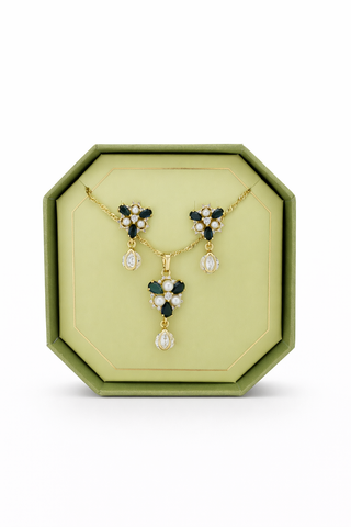 Set Aretes y Collar Celestina