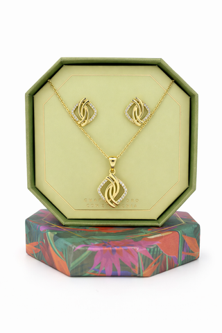 Set Aretes y Collar Bianca