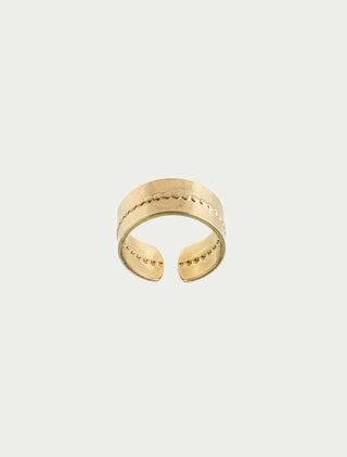 ANILLO DE ACERO INOXIDABLE COLOR ORO CON DETALLES DE BOLITA - MICHELLE ACCESORIOS