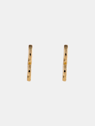 ARETES EN CHAPA DE ORO TIPO ARRACADAS EN FORMA DE CORAZÓN COLOR DORADO Y ACABADO LISO - MICHELLE ACCESORIOS