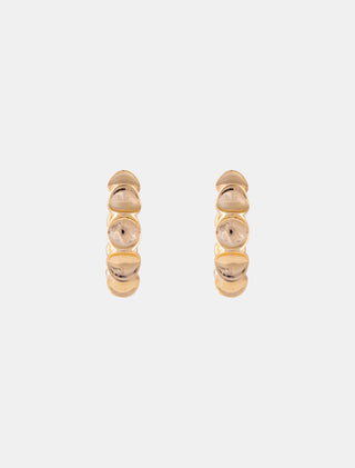 ARETES TIPO ARRACADA EN CHAPA DE ORO EN FORMA TORCIDA CIRCULAR DORADOS - MICHELLE ACCESORIOS