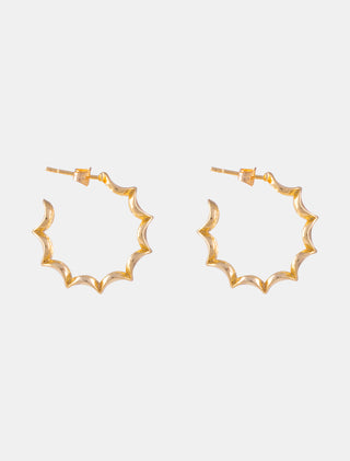 ARETES TIPO ARRACADA EN CHAPA DE ORO EN FORMA TORCIDA CIRCULAR DORADOS - MICHELLE ACCESORIOS