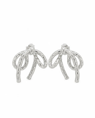 Aretes Lazo Plateado