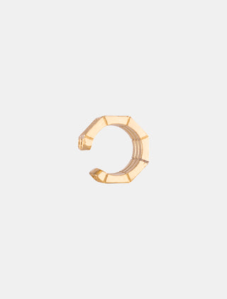 EARCUFF CHAPA DE ORO EN COLOR CONFORMA DE HEPTÁGONO DORADO CON DETALLES DE PEDRERÍA DE ZIRCONIA - MICHELLE ACCESORIOS