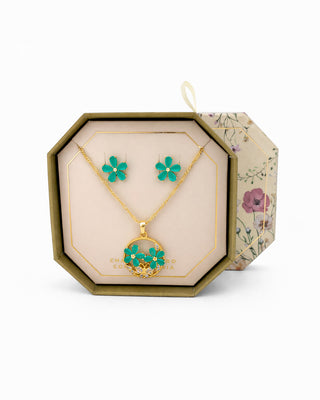 Juego de Collar Aretes Ramo